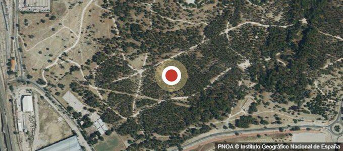 Mapa del punto de check-in en el Parque Forestal de Entrevias
